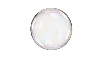 Fototapeta premium Glossy soap bubble with iridescent reflection