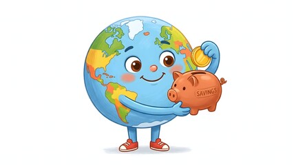 Fototapeta premium Educational artwork teaching saving money, responsibility and basic money management skills.