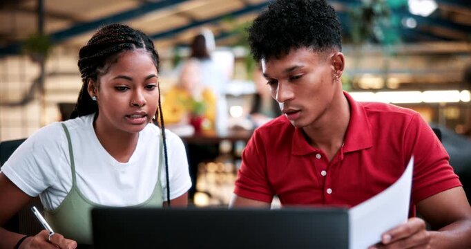Laptop, study and help with people in college for research, tutor session and education project. Assignment thesis, university and knowledge with students on campus for class schedule and exam portal