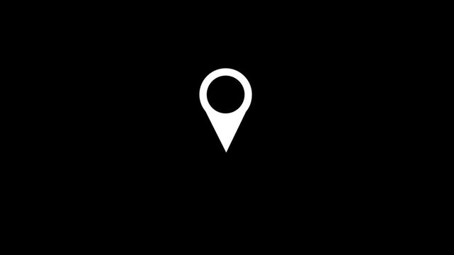 mark point location icon sign travel for map, globe, world icon marker, map pointer pin symbol on transparent background, 4k video