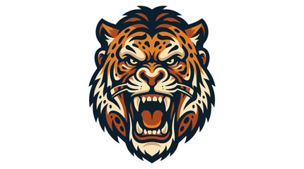 Obraz premium Fierce Tiger Head Mascot Logo - Aggressive Wild Animal Illustration