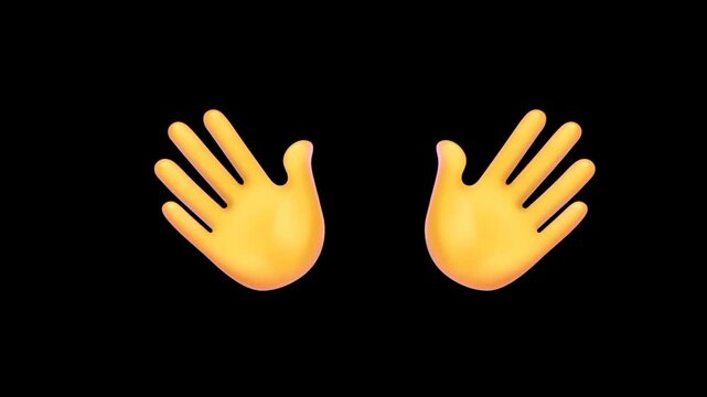 Hand wave. Hand emoji hi or hello 3d animation