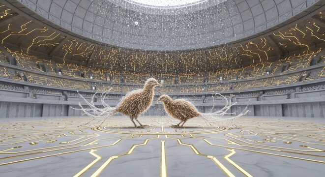 chicken, roosters, birds, fighting, arena, gray