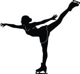Fototapeta premium Figure skating woman in motion silhouette