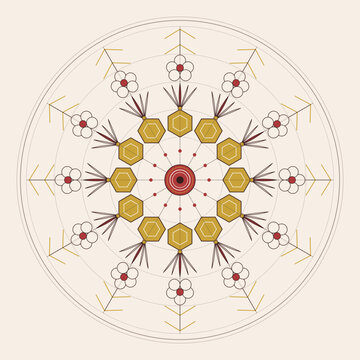 Japanese Mandala Well Crib and Tortoiseshell Crimson