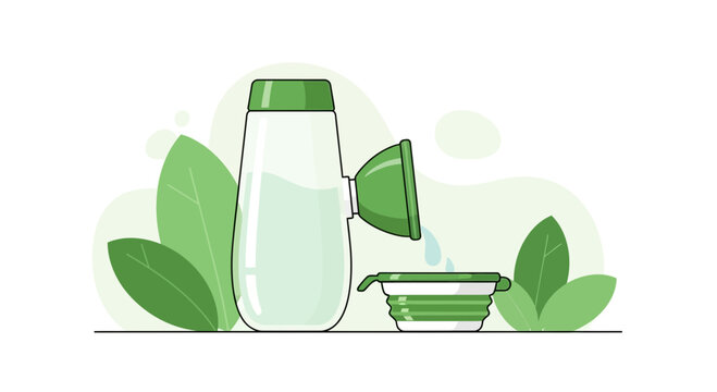 Neti Pot with Saline Solution and Collapsible Bowl for Nasal Irrigation