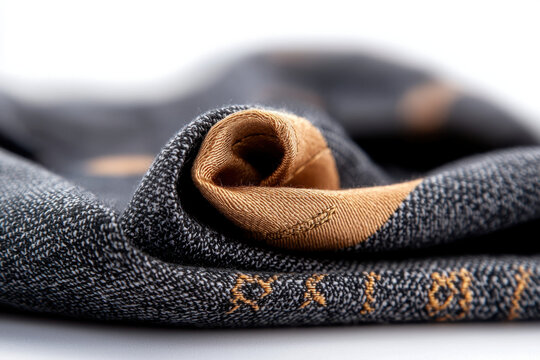 Pocket square patterned textile folded fabric dark cloth brown cloth close up macro texture elegant accessory formal wear