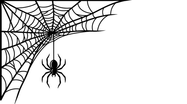 Spider Web Corner Design for Halloween