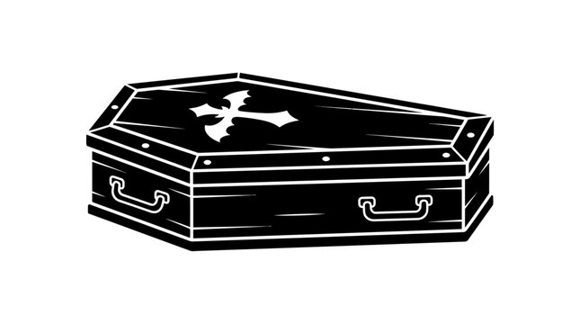 Closed Vampire Coffin Gothic Halloween Prop