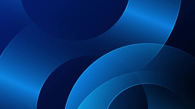 Abstract animated background with spinning blue circles in dark space creating modern geometric random motion graphics, ideal for ads, creative design, digital art, or elegant corporate themes