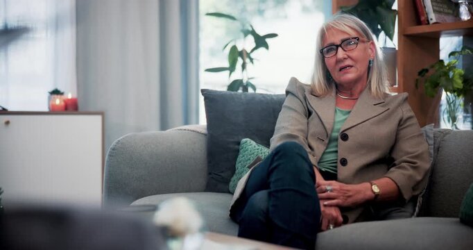 Therapist, counseling or mature woman in office, mental health evaluation or coping skills discussion. Listen, client or psychologist with advice for emotional processing, support or trauma recovery