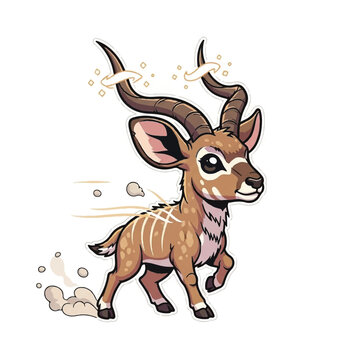 Cartoon illustration of a gazelle animal.