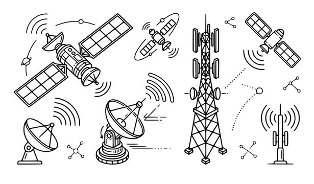 Telecommunication network infrastructure illustration