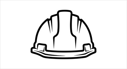 Fototapeta premium Simple Line Art Illustration of a Hard Hat.