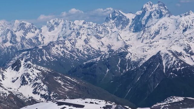 View from Mount Elbrus to Mount Ushba during the day