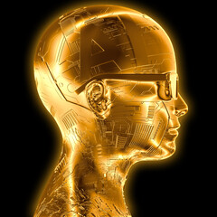Kopf im Profil goldfarben © Patrick P. Palej