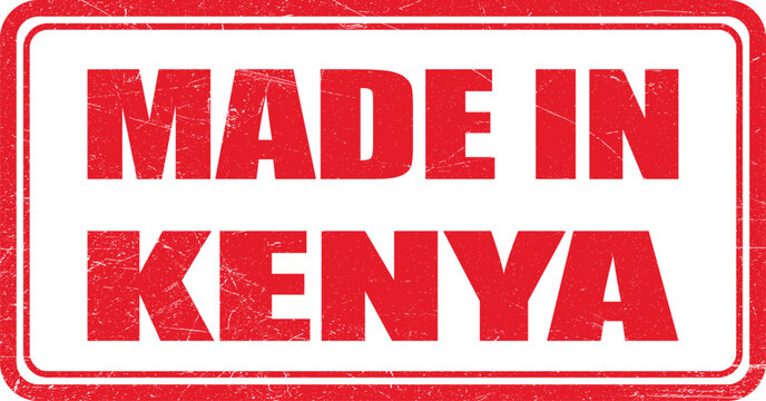 Made In Kenya Stamp - Red Grunge Seal Graphic Design