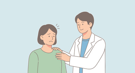 Obraz premium Doctor comforting patient with empathy, showing care and support during consultation