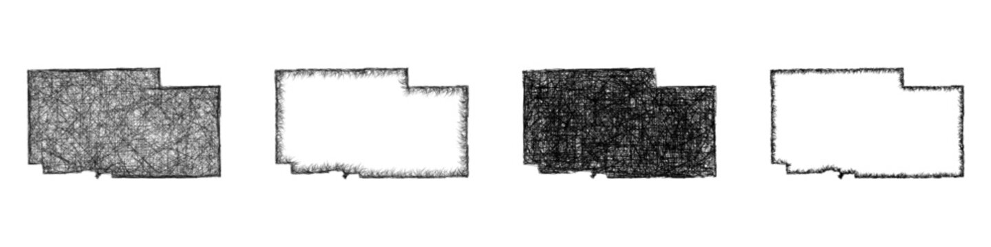 Sketch Ogle County (Illinois) outline map design set