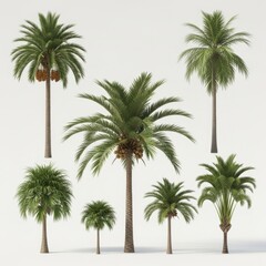 Fototapeta premium tropical palm trees on white background