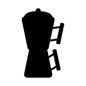 Moka pot coffee maker silhouette vector icon isolated