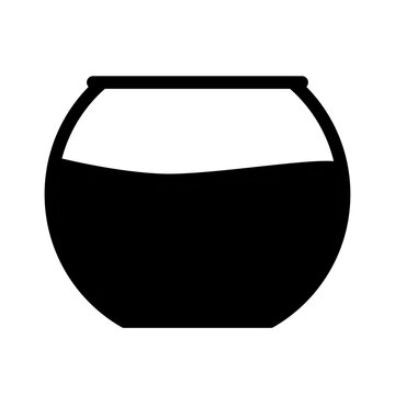 Fishbowl aquarium icon isolated vector silhouette