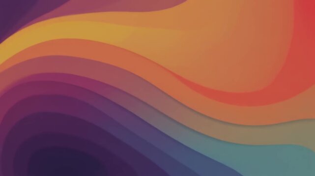 Vibrant abstract background with flowing curvilinear layers in a seamless gradient of warm and cool tones, creating a dynamic and modern digital art piece