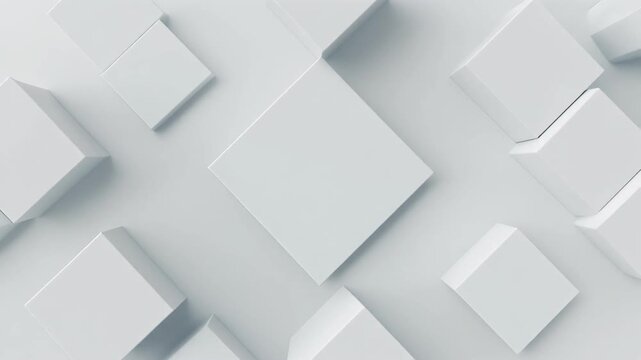 Abstract white cubes background with shadow and light play