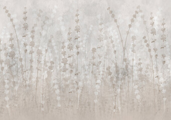 watercolour flowers, botany, wildflowers, mural, fresco, wallpaper © ARtfoli