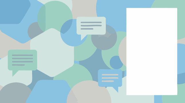 Abstract geometric background with speech bubbles and white copy space