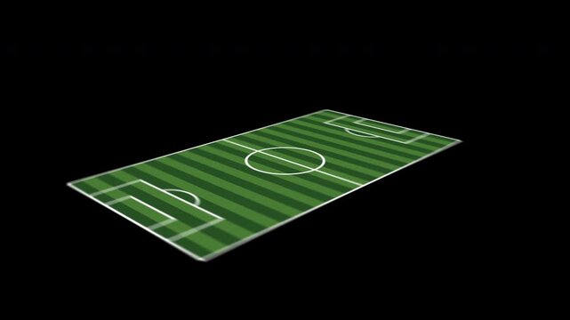 Animation of a football field with a transparent background