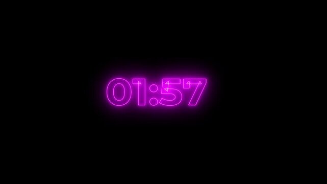 Countdown timer animation of 2 minutes on transparent background with alpha channels, 2 minutes countdown timer animation,