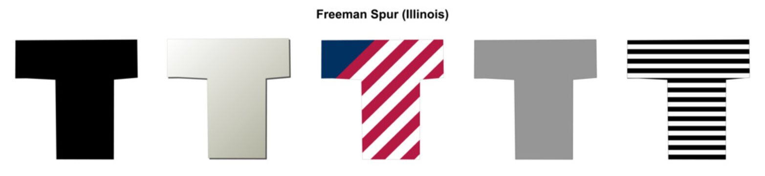 Freeman Spur (Illinois) blank outline map set