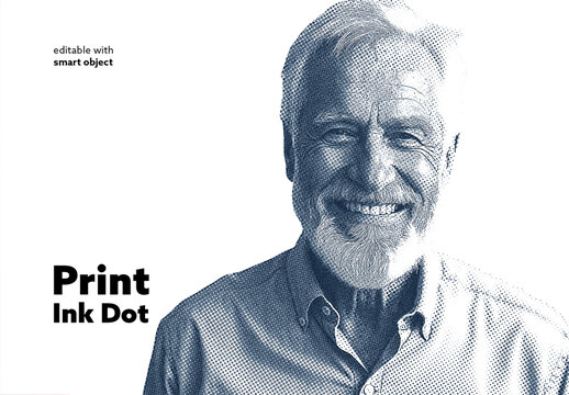 Print Ink Dot Photo Effect