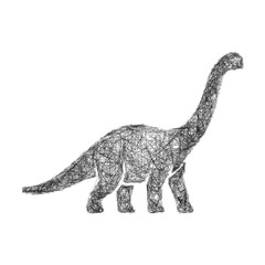 Sketch monochrome brontosaurus icon design © David Zydd