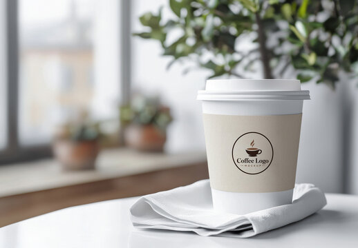 Coffee Cup Logo Mockup Template