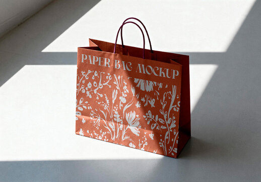 Paper Bag Mockup &ndash; in Sunlight Packaging Branding Presentation (PSD)