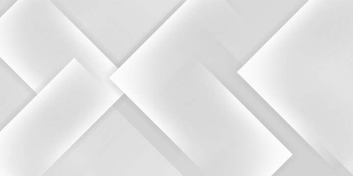 Abstract white grey background with grey square decoration, minimalist geometric design