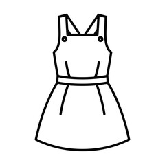 Fototapeta premium Clean vector line art of classic pinafore dress for casual feminine style