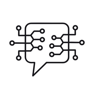 Artificial Intelligence Messaging System Interface Outline Icon