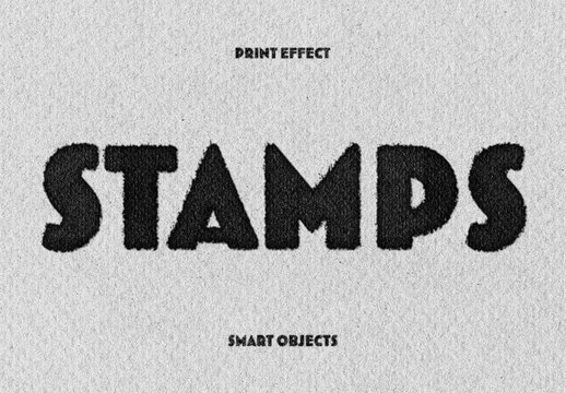 Print Stamp Text Effect &ndash; Distressed Typography for Logo, Poster & Branding (PSD)