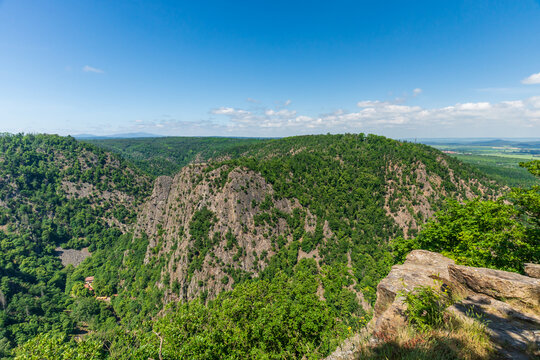 Blick vom Hexentanzplatz im Harz, Deutschland