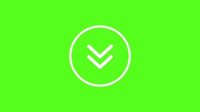 Animated graphic icons with down arrows inside circles displayed horizontally on a vibrant green background symbolizing download scroll or next action perfect for ui design
