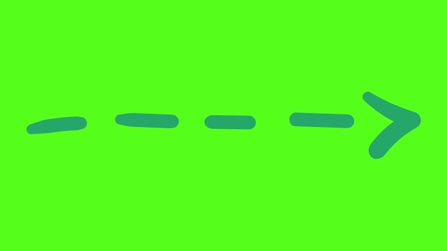 Animated green screen with teal arrow icons moving