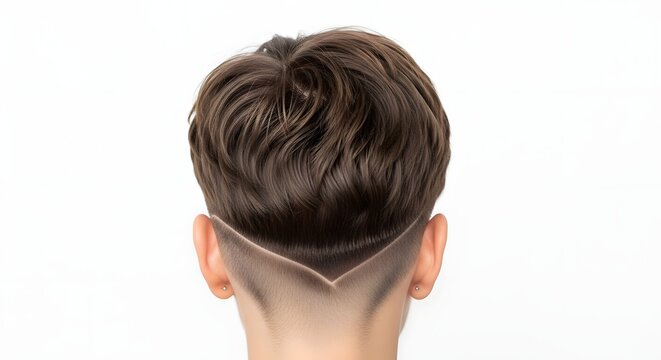 Back of head with a V-shaped undercut hairstyle
