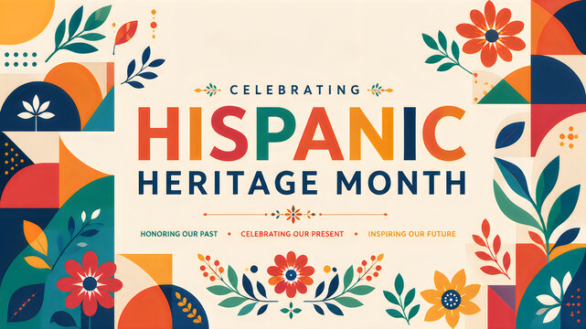 Celebration Hispanic Heritage Month floral pattern