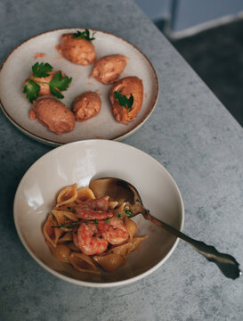 pasta with shrimp and special butter