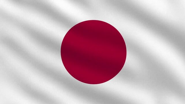 flag of japan in the wind