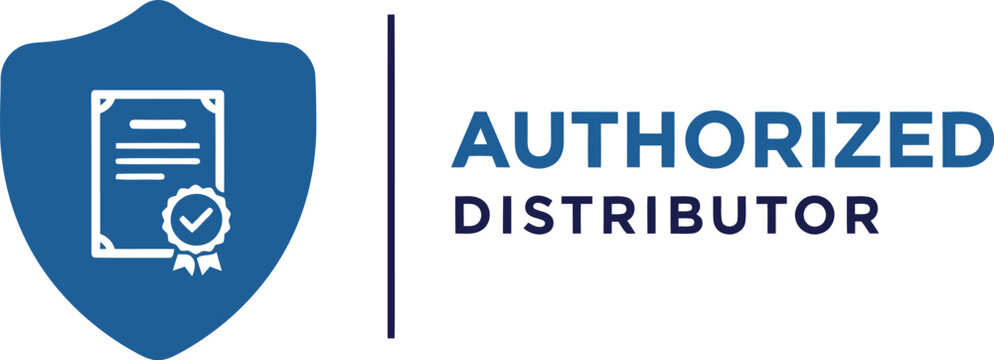 Authorized Distributor Badge with Shield and Certificate Icon