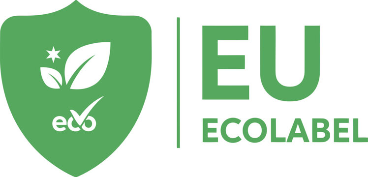 EU Ecolabel Green Eco Certification Badge on White Background
